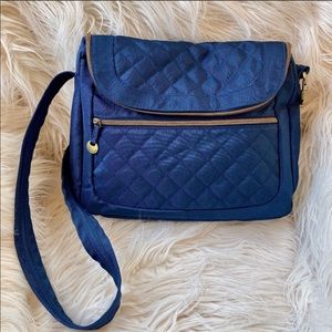 Travelon Quilted Navy Crossbody Bag
